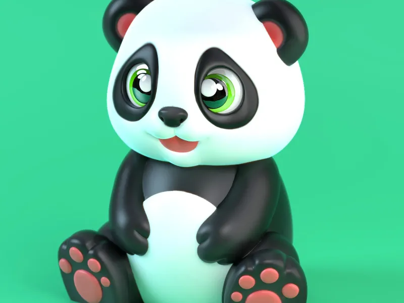 可爱熊猫宝宝（无需支撑）