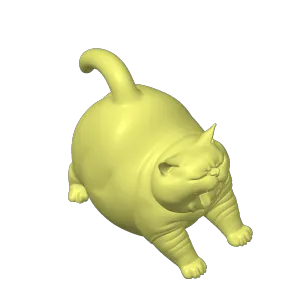 打哈欠的胖墩猫