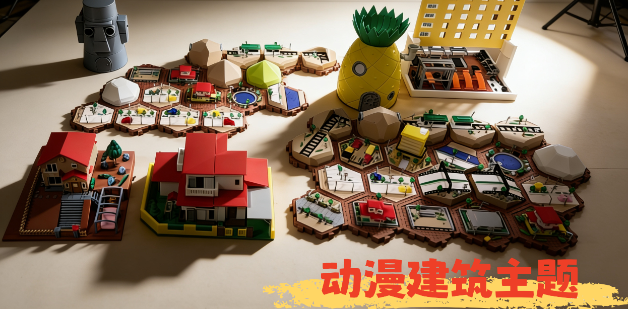 动漫拼装城市组合