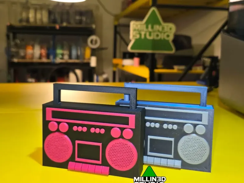 Multicolored BoomBox Radio Cassette Player Prop