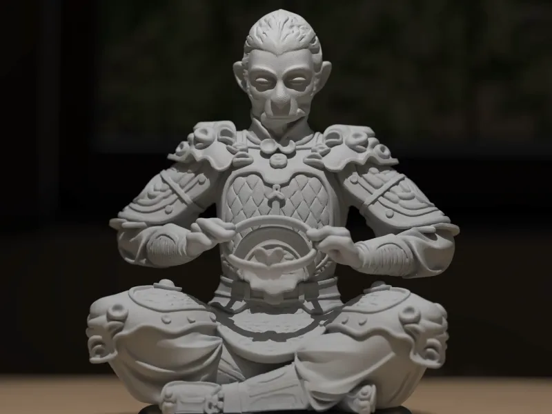 斗战神-斗战胜佛孙悟空坐像-【一键打印】