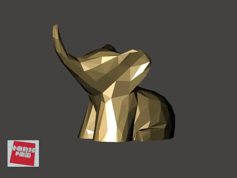 Low-Poly 3D Model - Elephant 低面數-大象