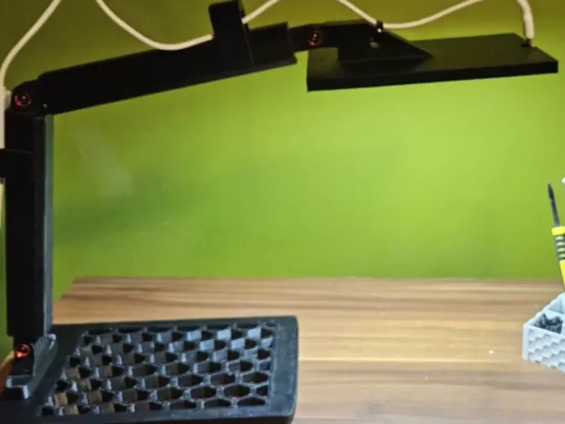 lamp on an adjustable arm