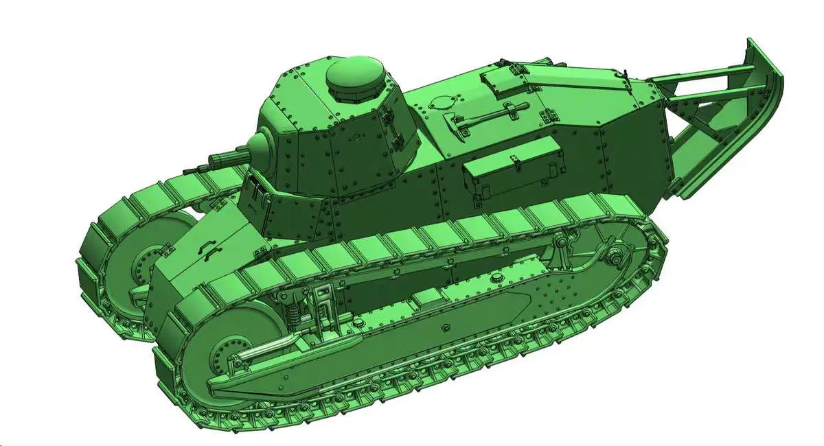 WWI  法国雷诺FT17轻型坦克 细节直逼注塑件。