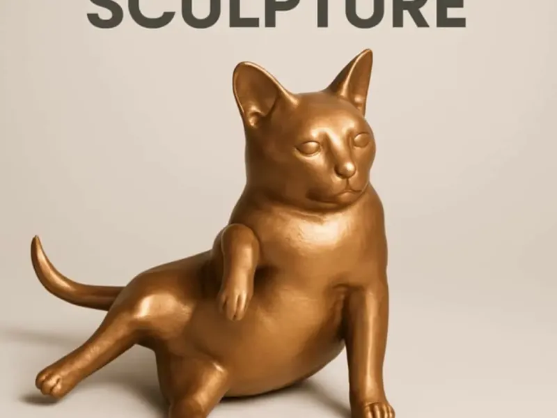 Life size Kitty Cat lounging pose Statue