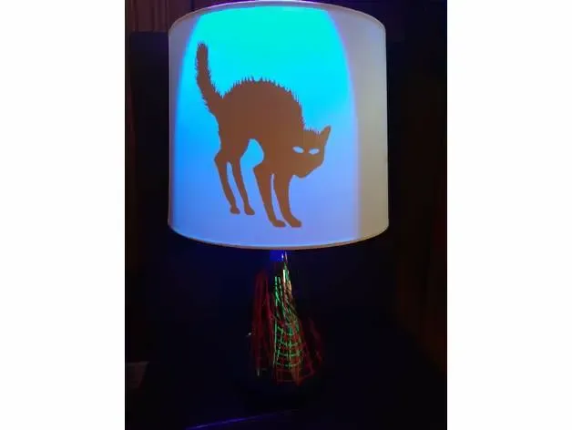 万圣节蜘蛛猫台灯
