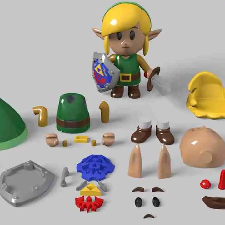 塞尔达传说-织梦岛 林克Q版 Link from Link's Awakening game- Multicolored