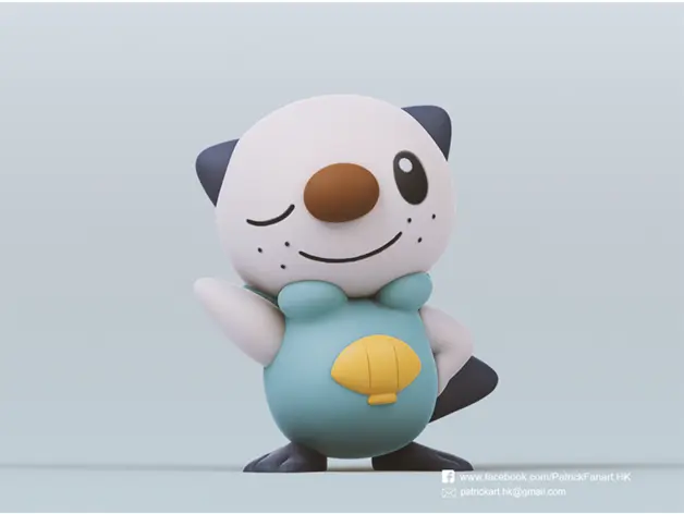【宠物小精灵】宝可梦-水水獭 作者：Ninetales-Oshawott(Pokemon)