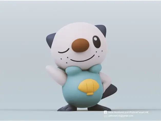 【宠物小精灵】宝可梦-水水獭 作者：Ninetales-Oshawott(Pokemon)