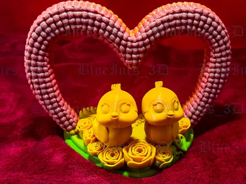 VALENTINE'S DAY HEART BIRDS WITH ROSES
