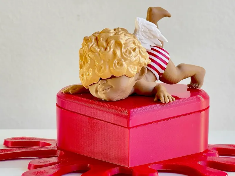 Cupid Falling For Love -Heart box container