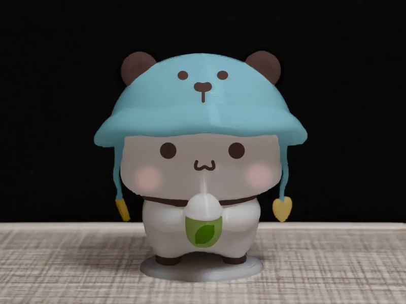 情侣熊系列-戴小熊帽蹲着一二（Couple Bear-squat Bear Hat Yier）