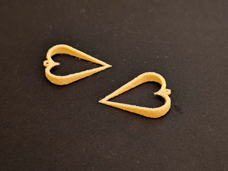 3D Heart Earrings