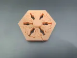 更新3-螺纹转轴 避免断轴-双稳态解压指尖陀螺-可变大变小（主体PLA一体打印）-打印只需1小时，20克材料-1