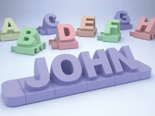 由字母拼出的 3D 名字 - 标准字体