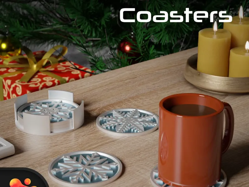 Snowflake Coasters by Polymeria