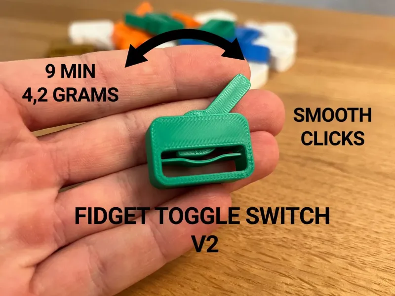 Fidget Toggle Switch Clicker V2 - Print in Place