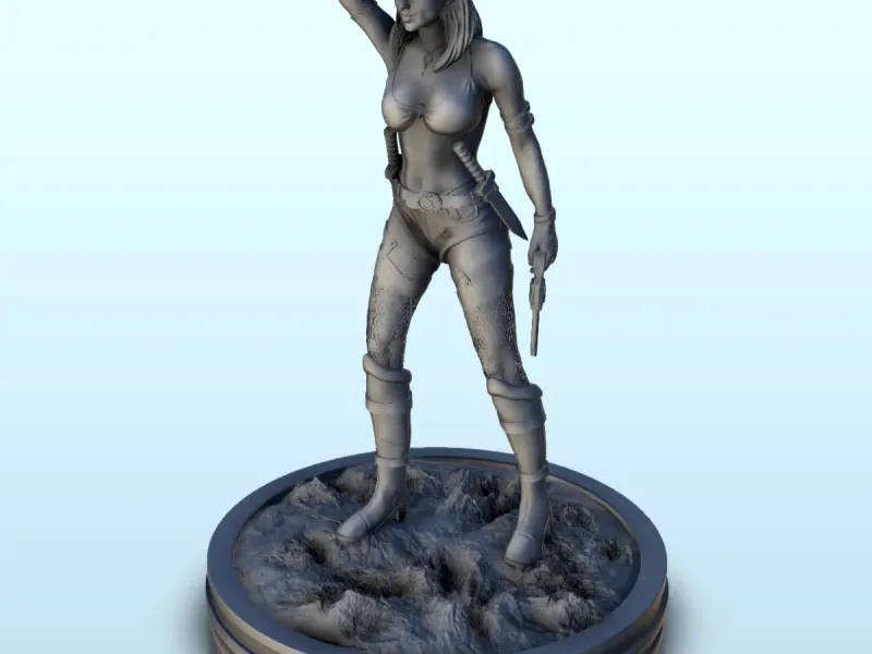 Woman with knives and revolver (19) - Old West Figure mini