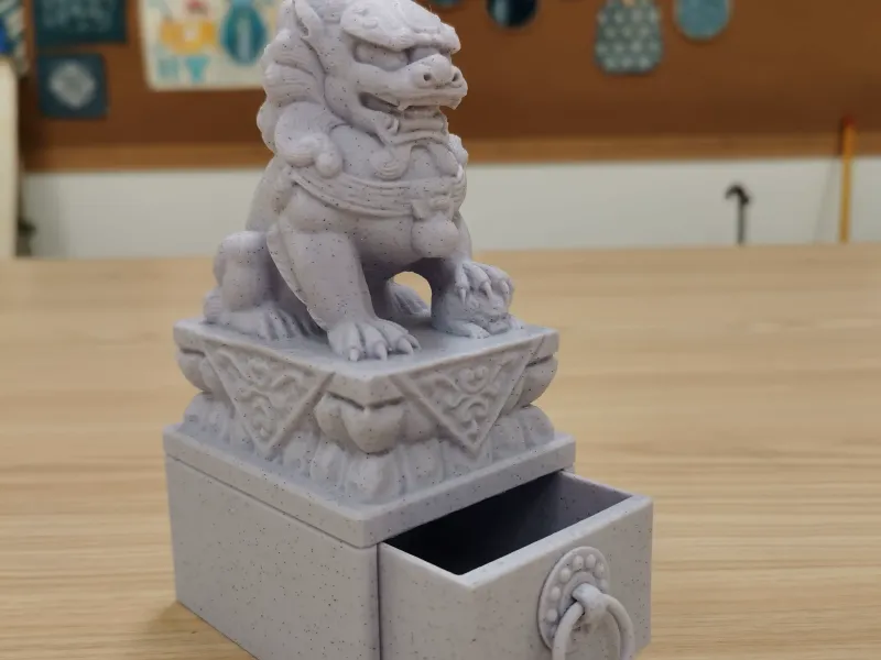 石狮子抽屉储物盒印章