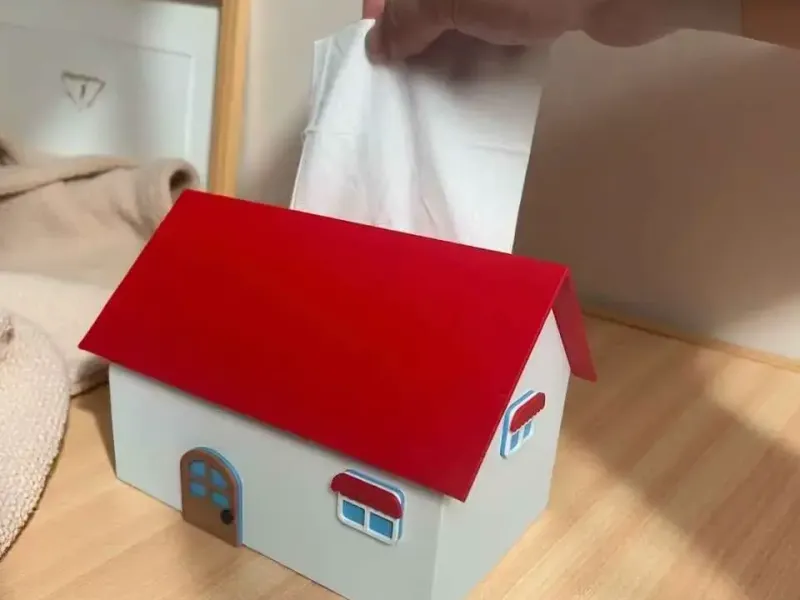 小清新风格房子抽纸盒