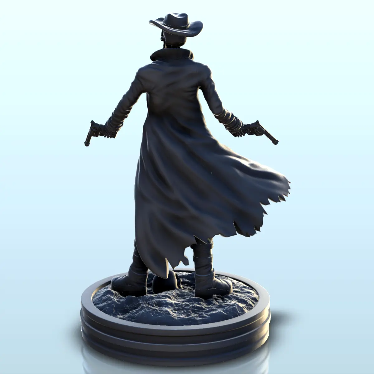 Skeleton cowboy with skull and two revolvers (10) - Old West