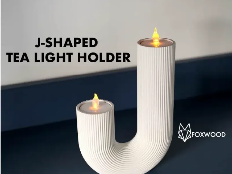 J-Shaped Tea Light Holder