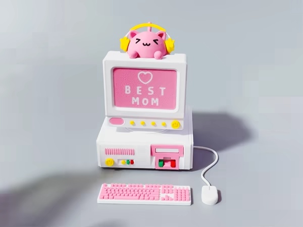《母亲节礼物》-解压电脑猫猫-可按压，带收纳Mother's Day Gift - Unzip Computer Cat-3