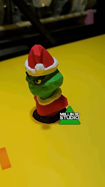 Multicolored Polygonal Christmas Grinch Bust