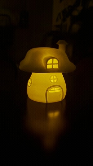 Mushroom Lamp - Tea Light - Fairy House - Halloween