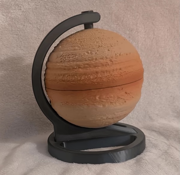 木星地球仪，带展示支架，具纹理云层形态