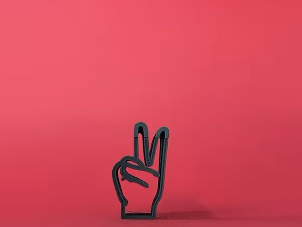 Text Flip - V (Dactylology)
