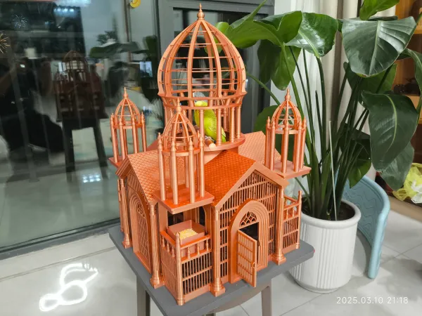 3D打印豪华教堂鸟笼：为爱宠打造专属天堂