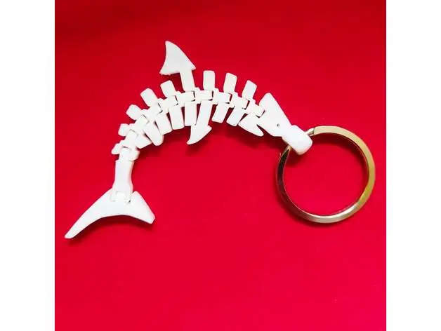 flexi可动鱼骨钥匙扣 clean_flexi_shark____Ring