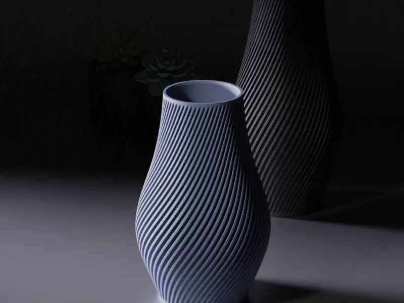 Vase twisted ribbed