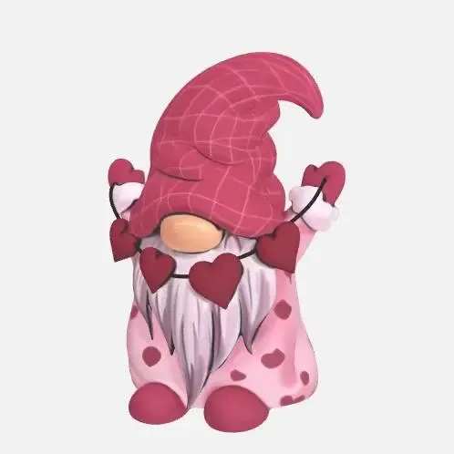 Gnome Holding Love Hearts – 3D Printable Model