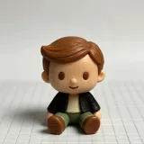 简单坐姿小男孩