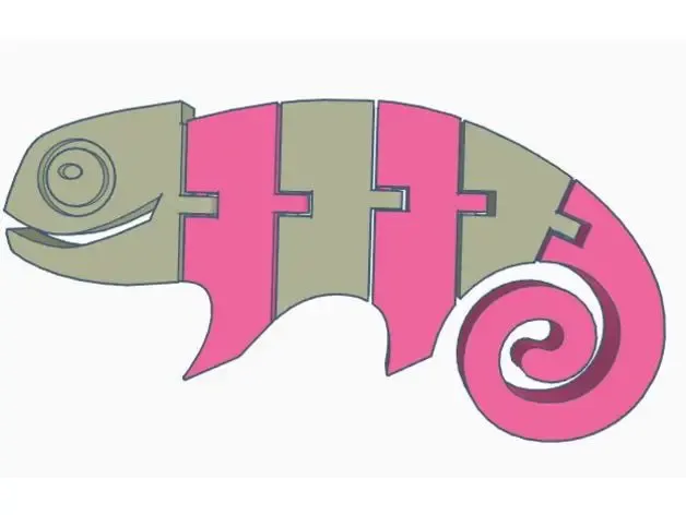 flexi可动变色龙（分件双色打印）  Flexi_Chameleon_Remix