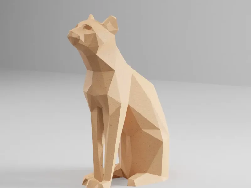 猫 - 低多边形埃及猫