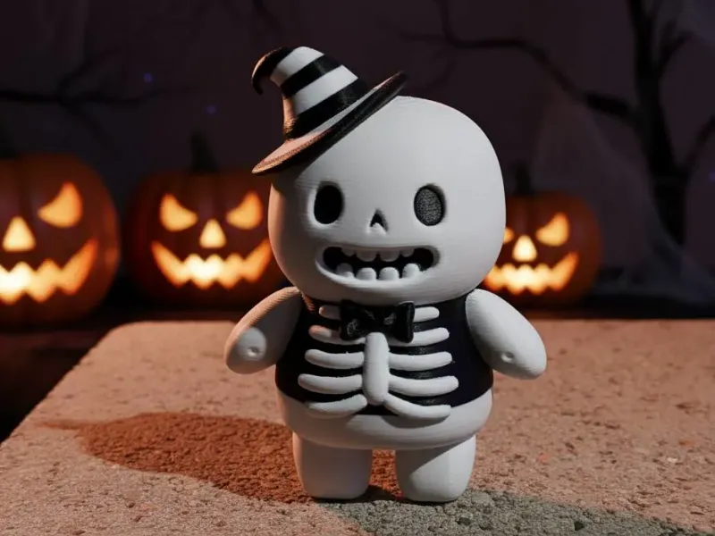 Chunky Skelly Halloween Figurine