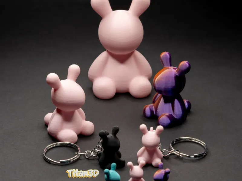 Cute Bunny + Keychain