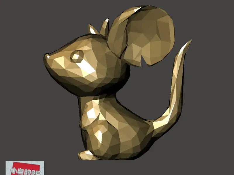 Low-Poly 3D Model - Mouse 低面數- 老鼠