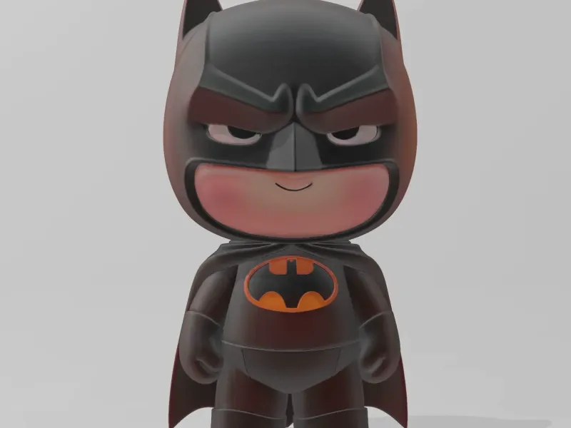 Chibi Batman with Expressive Face 3D Model带表情的 Q 版蝙蝠侠 3D 模型