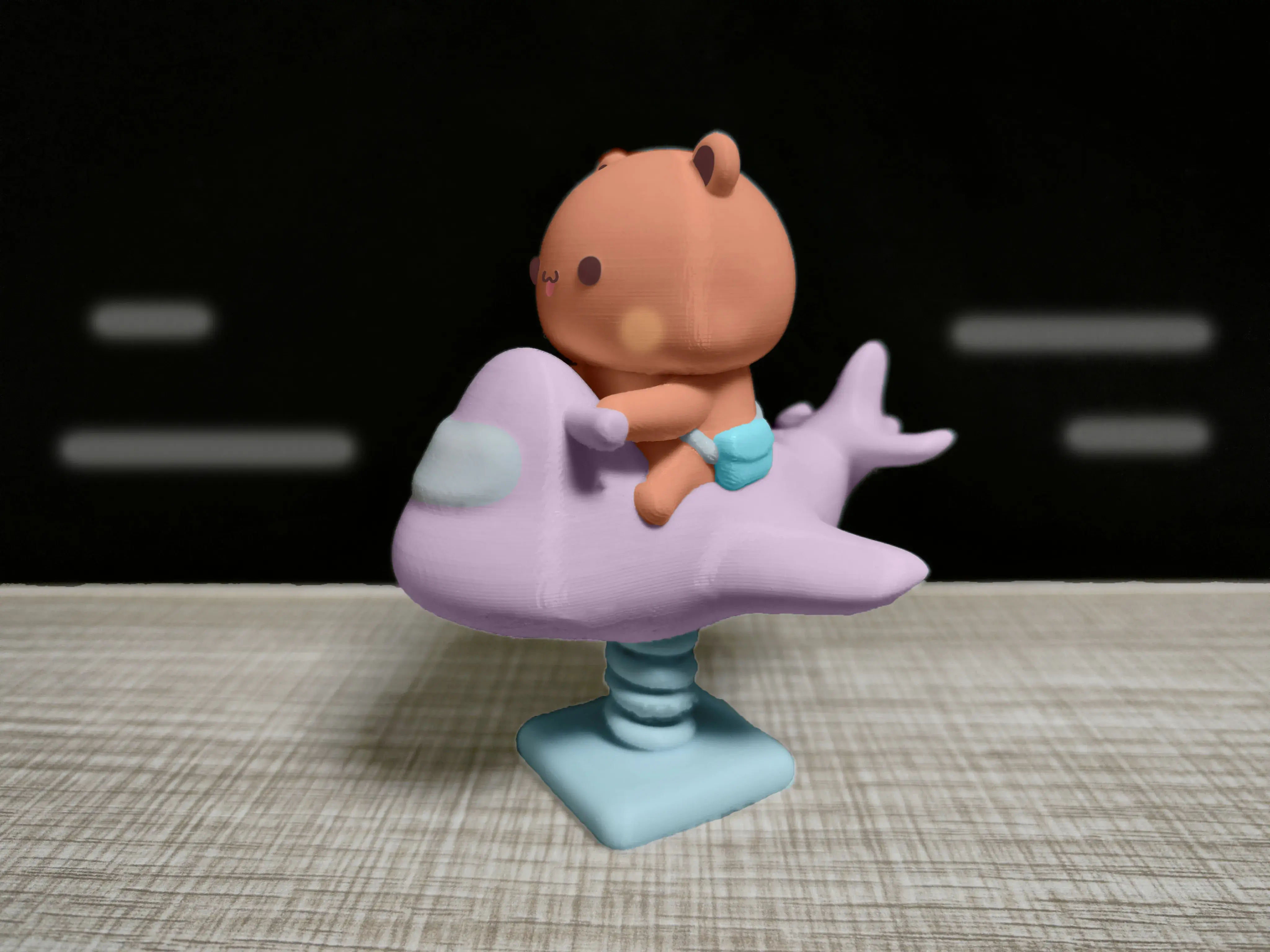 情侣熊系列-坐弹簧飞机的布布（Couple Bear-Spring_aircraft_bubu）