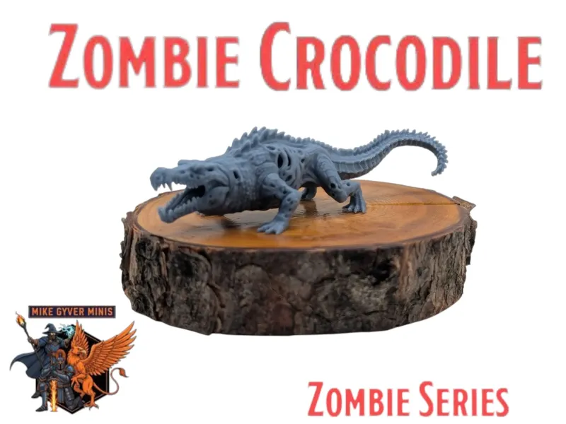 DnD TTRPG Zombie Crocodile Miniature