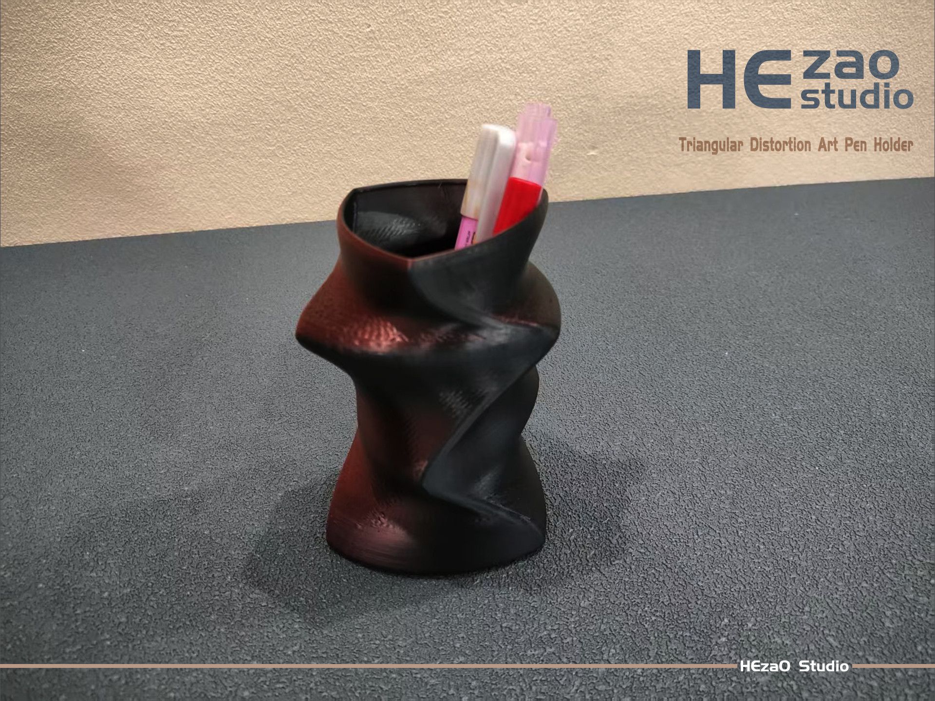 Triangular Distortion Art Pen Holder 4.jpg