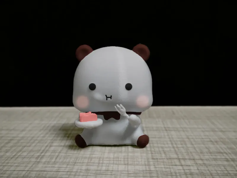 情侣熊系列-坐着吃蛋糕的一二（Couple Bear-cake_dessert_cream_Yier）