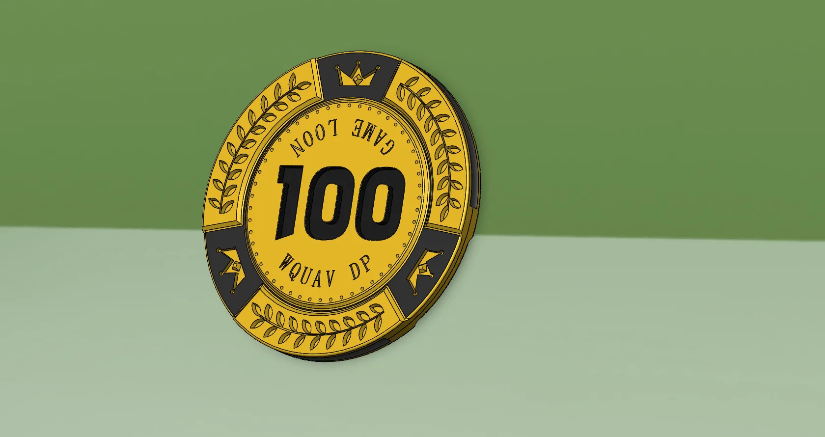 黏土筹码 皇冠游龙 100代币（带色槽）