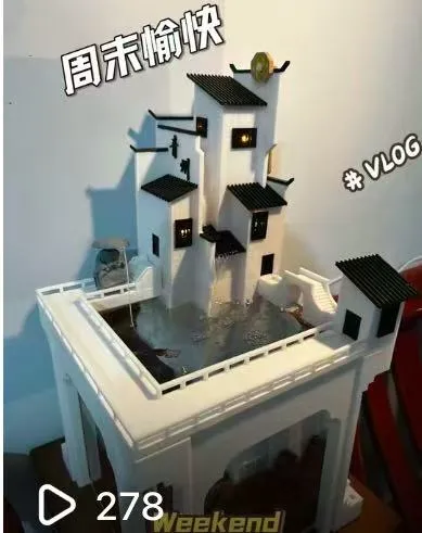 徽派鱼缸造景