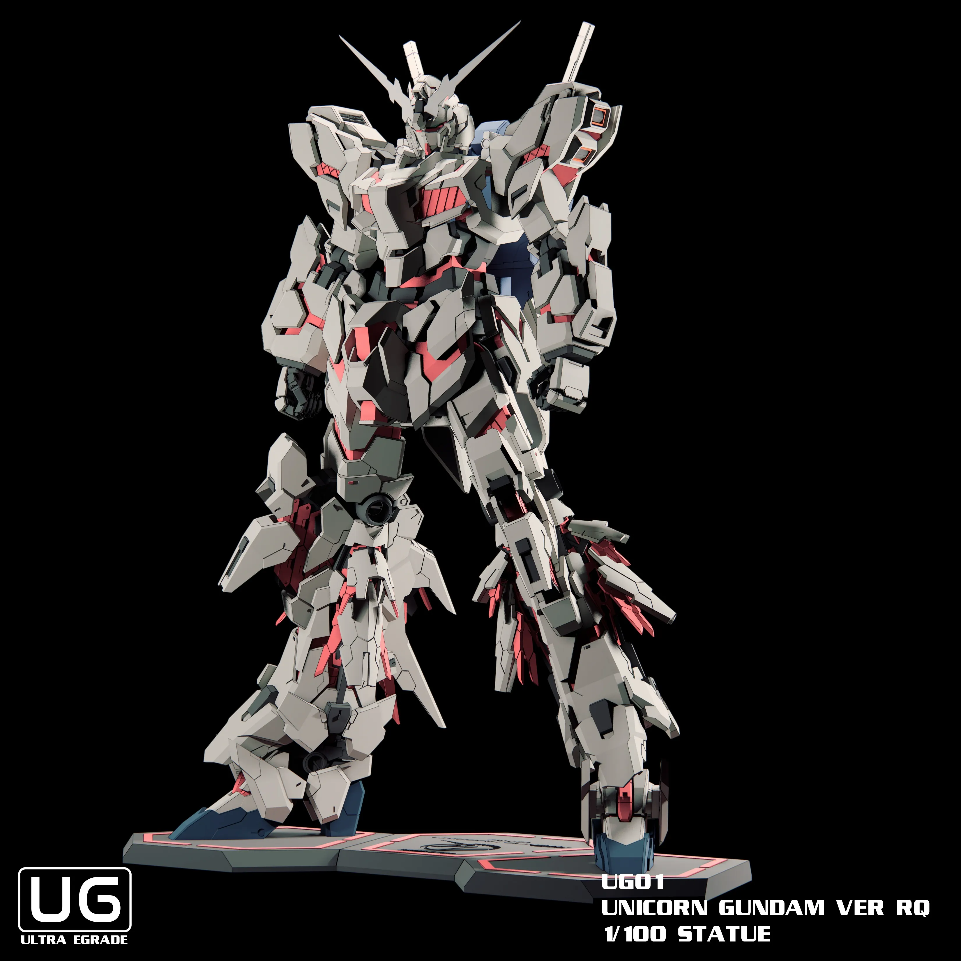 1/100 机动战士高达 独角兽高达毁灭模式 爆甲展示状态-11.17補檔