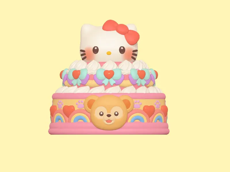 kitty爱心蛋糕